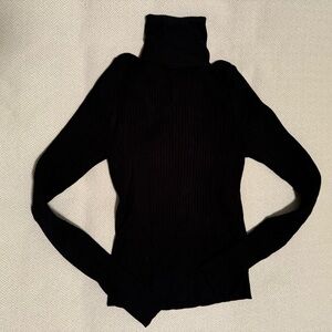 ZARA -M (more like a small) black ribbed turtle neck sweater.